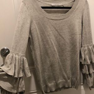 Ruffle sleeve sweater
